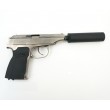 Страйкбольный пистолет WE Makarov 654K Silver, с глушителем (WE-MA001-SV) - фото № 2