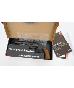 Пневматический револьвер ASG Schofield 6” (Schofield 1) Aging Black (пулевой)