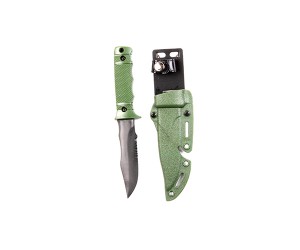 Нож тренировочный M37 (пластик/резина) с ножнами Green