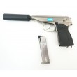 Страйкбольный пистолет WE Makarov 654K Silver, с глушителем (WE-MA001-SV) - фото № 4