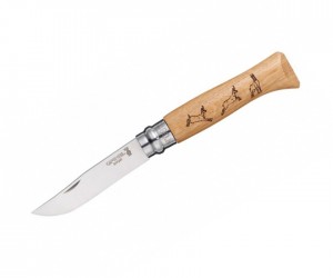 Нож складной Opinel Tradition Animalia №08, 8,5 см, рукоять дуб, рис. серна