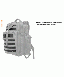 Рюкзак тактический UTG 3-Day Black, внешние карманы, 50x40x25 см (PVC-P372B)