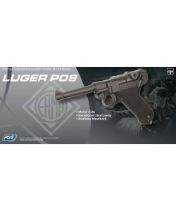 Страйкбольный пистолет ASG Luger P08 Blowback green gas (16229)