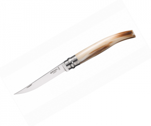Нож складной Opinel Slim №10, филейный, 10 см, нерж. сталь, рукоять рог, дер. футляр