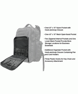 Рюкзак тактический UTG 3-Day Black, внешние карманы, 50x40x25 см (PVC-P372B)