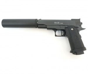 Страйкбольный пистолет Galaxy G.10A (Colt 1911 mini) с глушителем