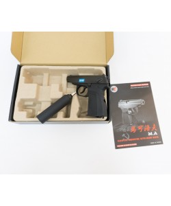 Страйкбольный пистолет WE Makarov 654K Black, с глушителем (WE-MA001-BK)