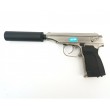 Страйкбольный пистолет WE Makarov 654K Silver, с глушителем (WE-MA001-SV) - фото № 1