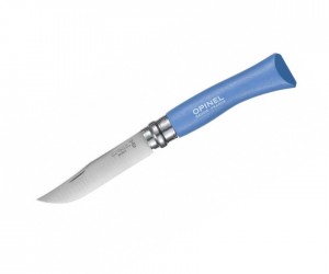 Нож складной Opinel Tradition Colored №07, 8 см, нерж. сталь, рукоять граб, голубой