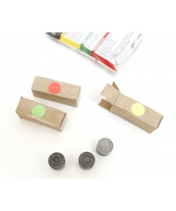 Минифейерверк цветного огня: красный, желтый, зеленый (9 штук)