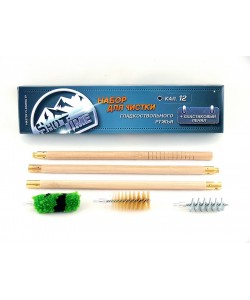 Набор для чистки ShotTime, калибр 12, деревянный шомпол +3 ерша, пластик. пенал
