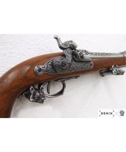 Макет пистолет кремневый, никель (Италия, XVIII век) DE-1104-G