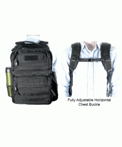 Рюкзак тактический UTG Black, внешние карманы, 43x30,5x16,5 см (PVC-P368B)