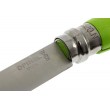 Нож складной Opinel Tradition Colored №07, 8 см, нерж. сталь, рукоять граб, зеленый, темляк - фото № 2
