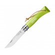Нож складной Opinel Tradition Colored №07, 8 см, нерж. сталь, рукоять граб, зеленый, темляк - фото № 1