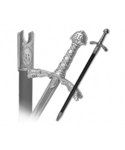 Меч Ричарда Львиное Сердце, в черных ножнах, никель (XII век) DE-4125-NQ