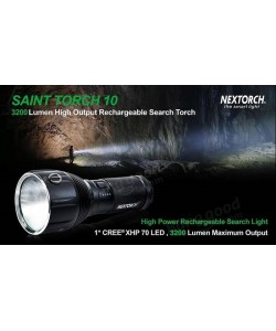 Фонарь поисковый NexTORCH SAINT TORCH 10, 3200 люмен, 7 режимов, 10400 мАч