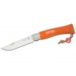 Нож складной Opinel Tradition Colored №07, 8 см, нерж. сталь, рукоять граб, оранжевый, темляк - фото № 3