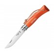 Нож складной Opinel Tradition Colored №07, 8 см, нерж. сталь, рукоять граб, оранжевый, темляк - фото № 1