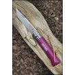 Нож складной Opinel Tradition Colored №07, 8 см, нерж. сталь, рукоять граб, фиолетовый, темляк - фото № 2