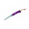 Нож складной Opinel Tradition Colored №07, 8 см, нерж. сталь, рукоять граб, фиолетовый, темляк - фото № 1