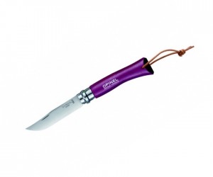 Нож складной Opinel Tradition Colored №07, цвет – фиолетовый, темляк