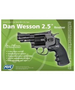 Страйкбольный револьвер ASG Dan Wesson 2.5” Black CO₂ (17175)
