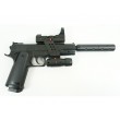 Страйкбольный пистолет Galaxy G.053A (Colt 1911) с ЛЦУ и глушителем - фото № 2