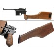 Страйкбольный пистолет WE Mauser 712 Black, кобура-приклад, длинный магазин - фото № 6