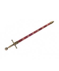 Меч Экскалибур короля Артура, в красных ножнах, латунь (DE-4170-L)
