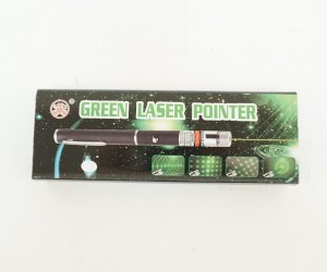 Лазерная указка в виде ручки 8000 mW (зеленый цвет) + 5 насадок