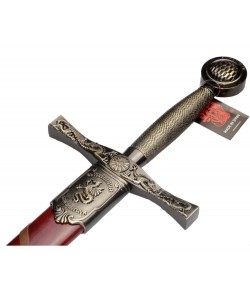 Меч Экскалибур короля Артура, в красных ножнах, латунь (DE-4170-L)