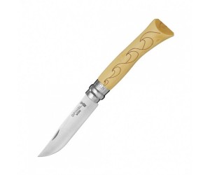Нож складной Opinel Tradition Nature №07, 8 см, рукоять самшит, рис. волны