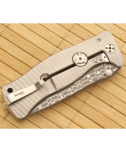 Нож складной LionSteel SR-1 Damascus SR1DL G