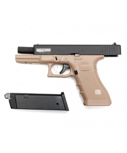 Страйкбольный пистолет KJW KP-17 Glock G17 Gas Tan, металл. затвор