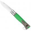 Нож складной Opinel Specialists Explore №12, 10 см, свисток, стропорез, зеленый/серый - фото № 3