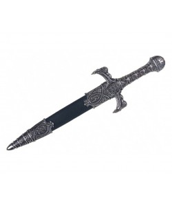 Дага (кинжал) Ричарда Львиное Сердце, в черных ножнах, никель (XII век) DE-4157-NQ