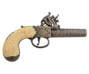 Макет пистолет кремневый карманный, под кость (Лондон, 1795 г.) DE-1098-L