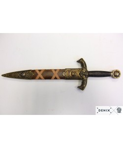 Дага (кинжал) короля Артура, в красных ножнах (DE-4139-L)