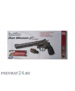 Пневматический револьвер ASG Dan Wesson 8” Black (пулевой)