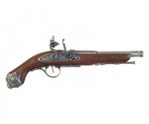 Макет пистолет кремневый, никель (XVIII век) DE-1077-G