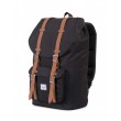 Рюкзак Herschel Little America Backpack 17L, черный с коричневыми пряжками - фото № 8