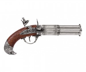 Макет пистолет кремневый четырехдульный (Франция, XVIII век) DE-1307