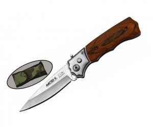 Нож автоматический Мастер Клинок MA006 с деревянной рукоятью