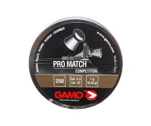 Пули Gamo Pro Match 5,5 мм, 1,0 г (250 штук)