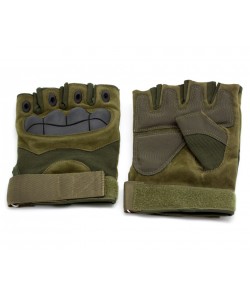 Перчатки тактические Стикхант Major Half укороченные прорезиненные (хаки)