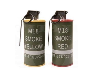 Муляж дымовой гранаты M18, с возможностью хранения шаров, желтая/красная, G&G (G-07-045)