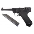 Страйкбольный пистолет WE Luger P08 4” Black (WE-P001) - фото № 9