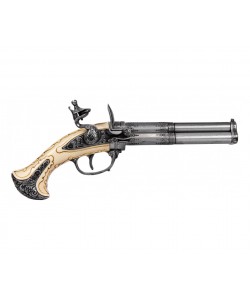 Макет пистолет кремневый трехдульный, под кость (Франция, XVIII век) DE-1309