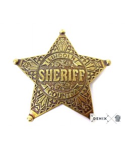 Значок звезда Шерифа пятиконечная, латунь (DE-104)